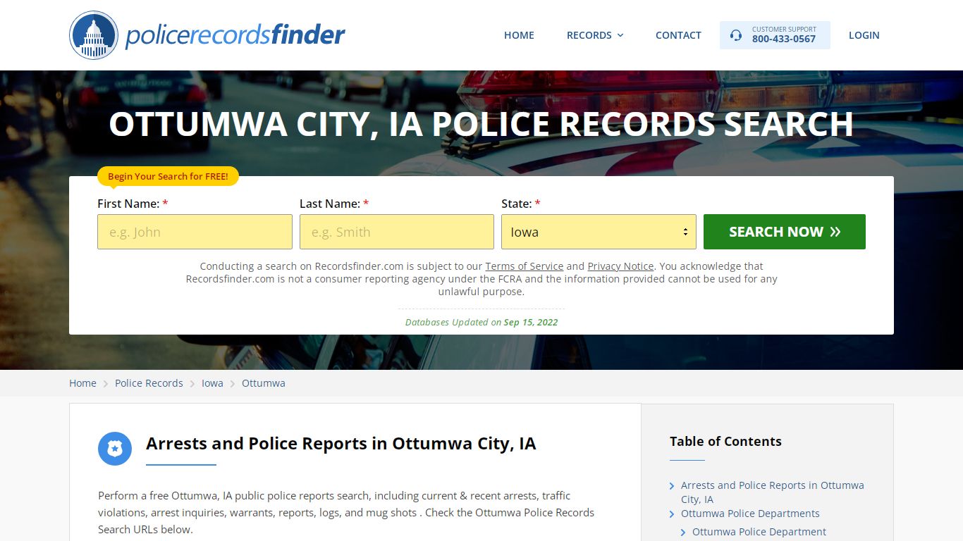 OTTUMWA CITY, IA POLICE RECORDS SEARCH - RecordsFinder